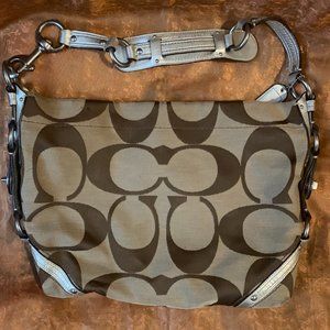 Canvas Silver Coach Bag